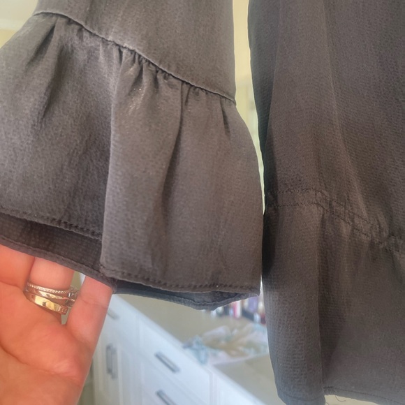 Development  Black Silk Ruffled Top - Picture 3 of 8